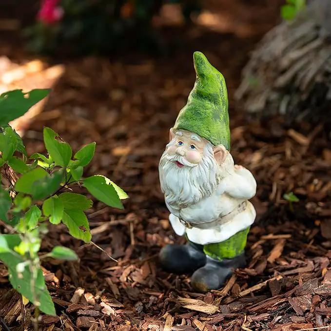 Alpine Corporation 12" Tall Traditional Outdoor Garden Gnome Yard Statue Decoration by GreenHaven Gardens