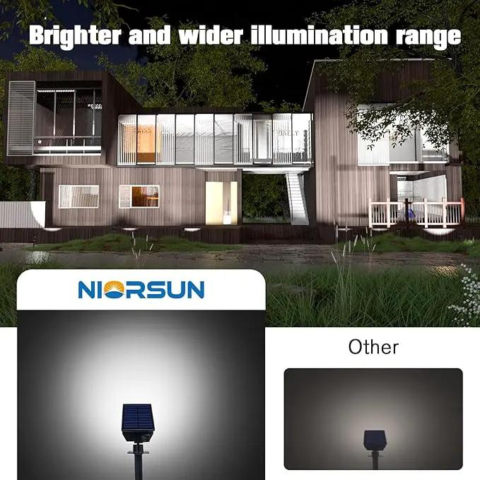 NIORSUN Solar Spot Lights Outdoor,23 LEDs Landscape Lighting with Auto On/Off and 3 Lighting Modes, IP67 Waterproof Spotlights,Outdoor Solar Lights for Yard Garden,8 Pack(Cool White) by GreenHaven Gardens