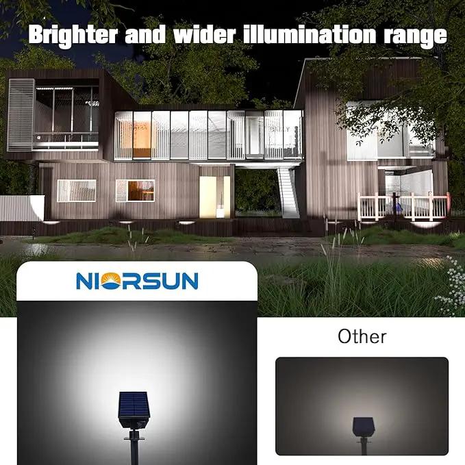 NIORSUN Solar Spot Lights Outdoor,23 LEDs Landscape Lighting with Auto On/Off and 3 Lighting Modes, IP67 Waterproof Spotlights,Outdoor Solar Lights for Yard Garden,6 Pack(Cool White) by GreenHaven Gardens
