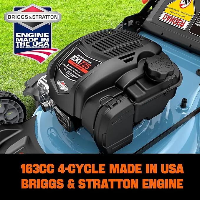 SENIX LSSG-H2 22-Inch Self Propelled Gas Lawn Mower with 163 cc 4-Cycle Engine, 3-in-1 Rear Wheel Drive Variable Speed Lawnmower, 6-Position Height Adjustment by GreenHaven Gardens