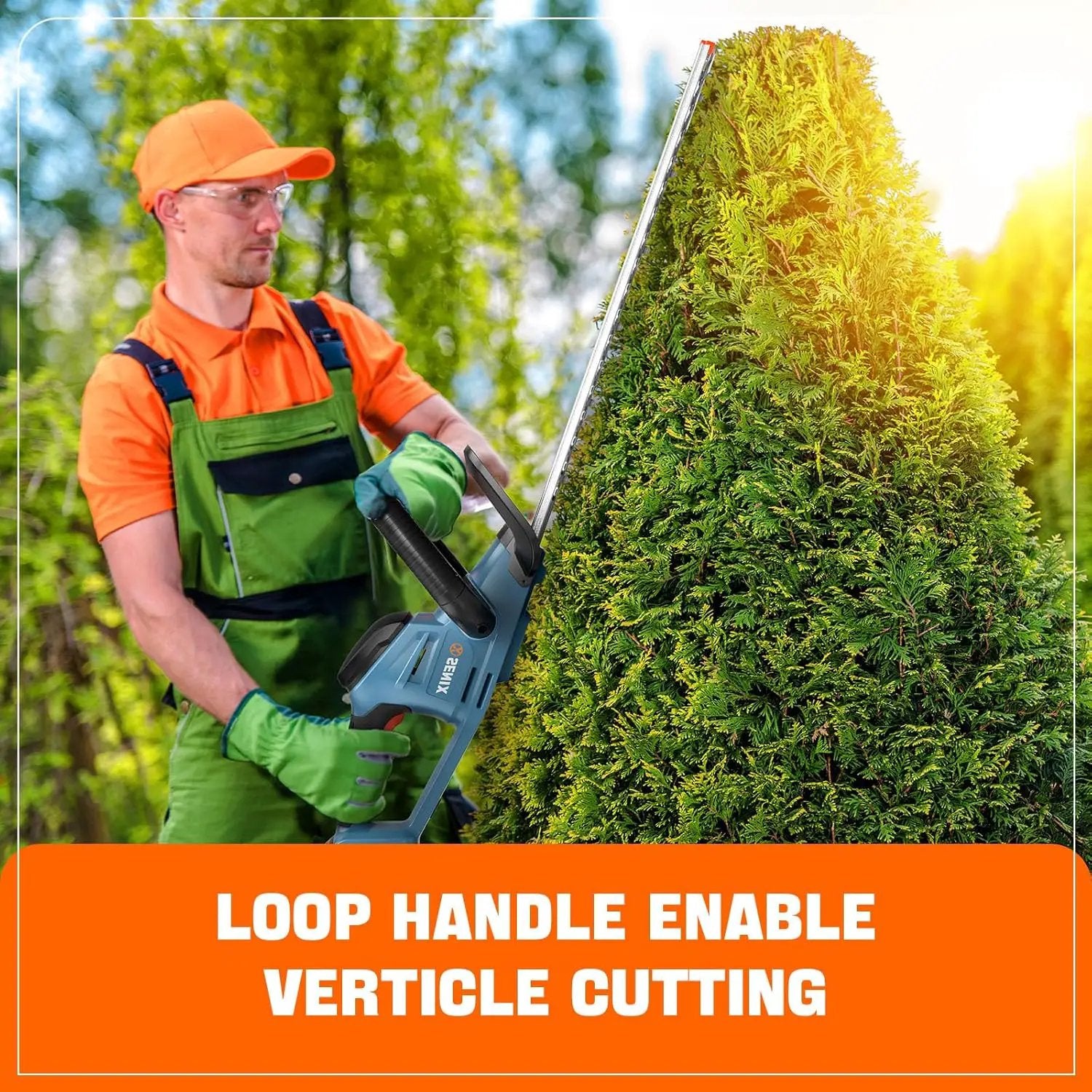 SENIX HTX2-M-0 X2 20 Volt Max* 18-Inch Battery Powered Cordless Hedge Trimmer with Brushless Motor, Double-Sided Dual Action Blades, 3/4" Cutting Capacity, Tool Only, Battery Not Included by GreenHaven Gardens