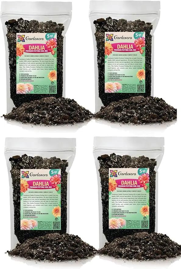Premium Dahlia Potting Soil Mix - Ideal for Growing Vibrant and Healthy Dahlias - 20 Quart by GreenHaven Gardens