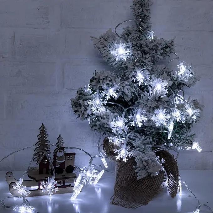 Brightown Solar Christmas Snowflake String Lights 2-Pack 100 LED 66FT Outdoor Waterproof Fairy Lights with 8 Lighting Modes for Wedding, Party, Tree, Room, Garden, Patio, Yard, Home(Pure White) by GreenHaven Gardens