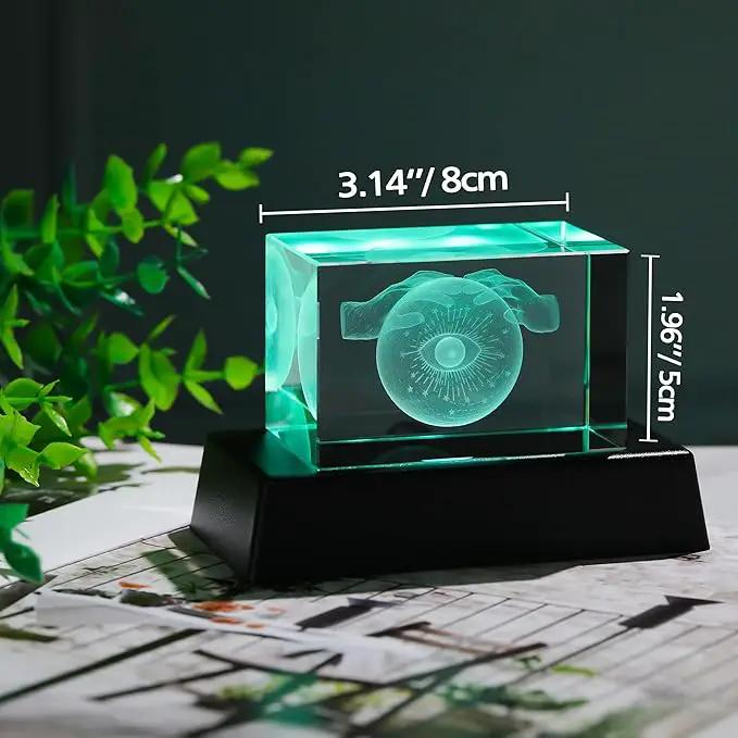 Qianwei 3D Crystal Evil Eye Decor - Evil Eye Light Halloween Witch Figurines Occult Medieval Goth Satanic Home Desk Decor Witchy Gifts Horror Lilith Statue by GreenHaven Gardens
