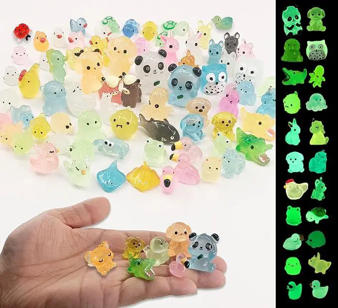 75 Pcs Luminous Mini Resin Animals Mini Animal Figurines Glow in The Dark Perfect for Garden Miniatures Garden Micro Landscape Aquarium Potted Decoration Décor by GreenHaven Gardens