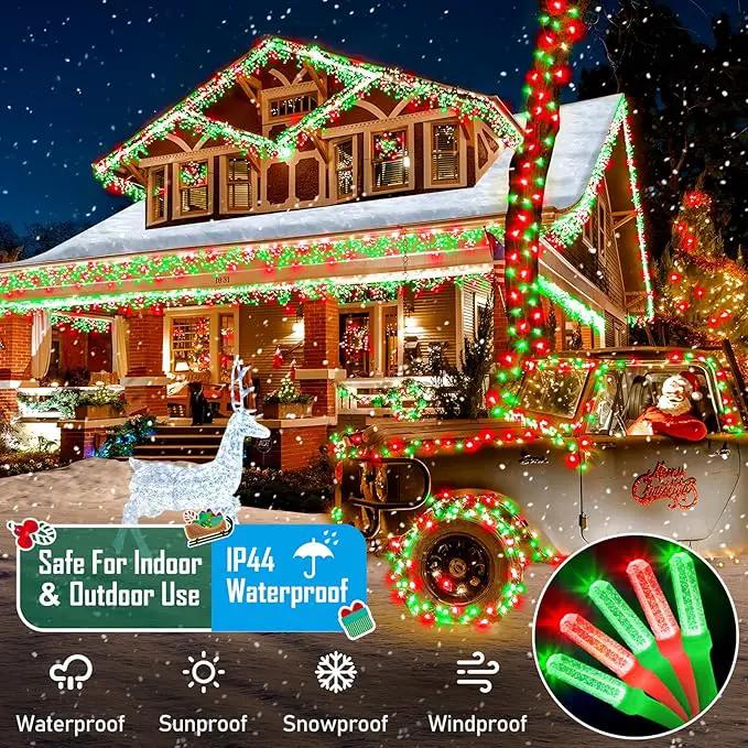 Heceltt 360 LED 118 FT String Lights Outdoor, 8 Modes Christmas Lights Plug in, IP44 Waterproof Led String Lights with Timer and Memory for Xmas Yard Garden Decorations (Red and Green) by GreenHaven Gardens