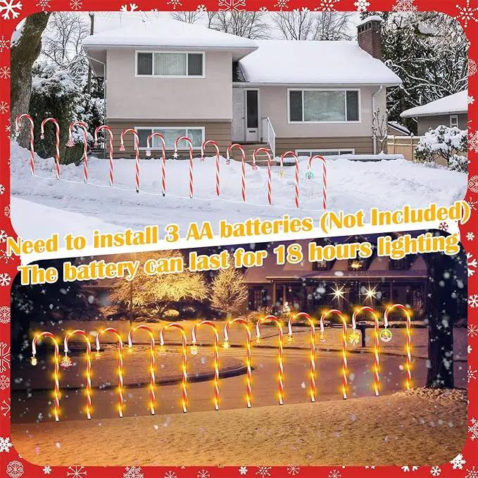 12 Pcs Christmas Candy Cane Lights Outdoor Christmas Decorations Battery Operated Candy Cane Pathway Markers Light 84 LED Candy Cane Stake Waterproof with 8 Modes for Yard Garden Lawn Tree Decor by GreenHaven Gardens