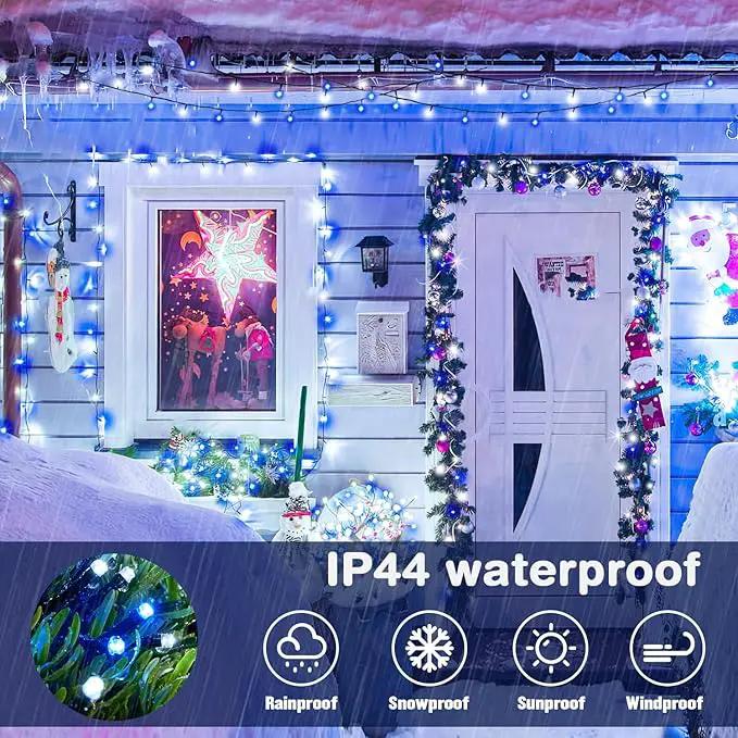 JMEXSUSS 500 LED Blue and White String Lights Outdoor, 173ft 8 Modes LED Christmas Lights Indoor, Waterproof Christmas Twinkle Lights for Tree Holiday Decorations by GreenHaven Gardens