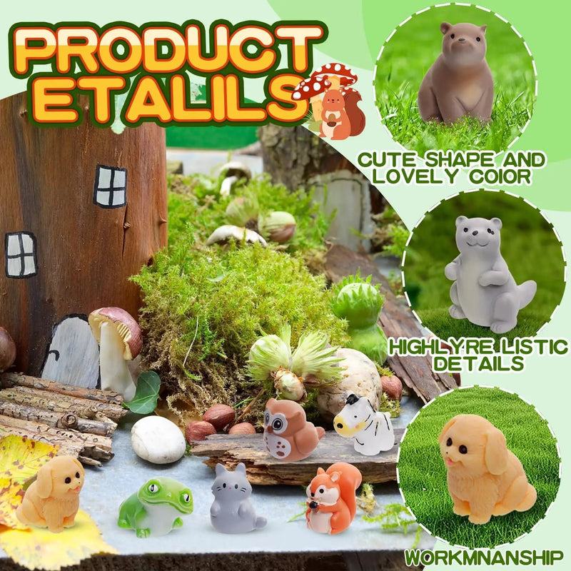 80 Pcs Mini Resin Animals 80 Styles Resin Animals Figurines Bulk for Fairy Garden Miniature Dollhouse Accessories Hide Crafts Decor by GreenHaven Gardens