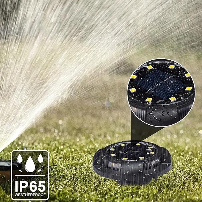 K.E.J. Solar Ground Lights 12 Pcs Disk Lights Outdoor - Waterproof In-Ground Lights,Solar Landscape Lighting as Valentine's Day Decorations Outdoor for Garden Pathway Yard Deck Walkway Driveway by GreenHaven Gardens