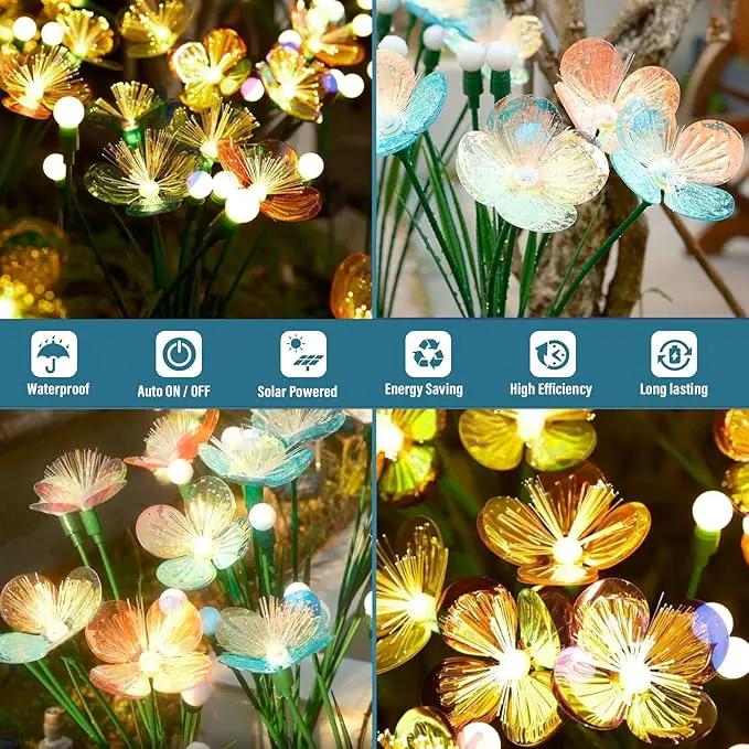 Solar Swaying Garden Lights – Upgraded Flower & Firefly Lights with Larger Solar Panel, Waterproof Outdoor Pathway & Flowerbed Light for Yard & Holiday Decor (2pack) by GreenHaven Gardens