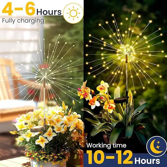 2 Pack Solar Firework Lights 150 LED Create Magical Nights, Waterproof Starburst Fairy Lights for Garden Yard Patio Christmas Romantic Wedding Party Decor(Warm White) by GreenHaven Gardens