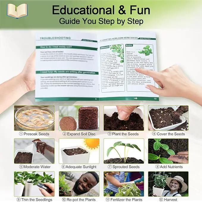 Herb Garden Kit Indoor Herb Garden Starter Kit - 10 Variety Herbs Kitchen Window Herb Garden Planter Indoor & Outdoor Growing Kit for Windowsill Countertop - Unique Gardening Gift for Women Men by GreenHaven Gardens