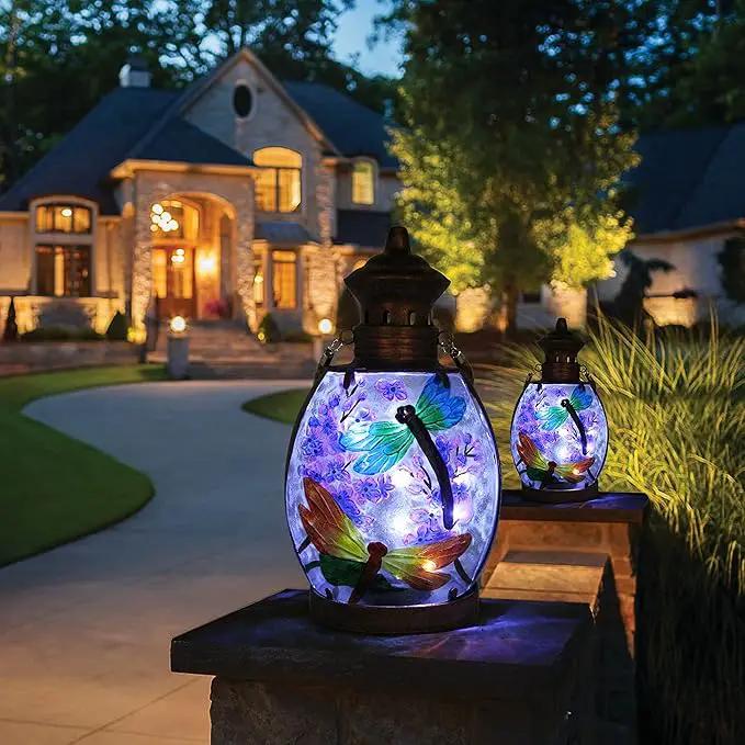 Hanging Solar Lantern Outdoor Waterproof Dragonfly Decor Solar Lights Tabletop Lamp for Outdoor Garden Yard Patio Ornament by GreenHaven Gardens