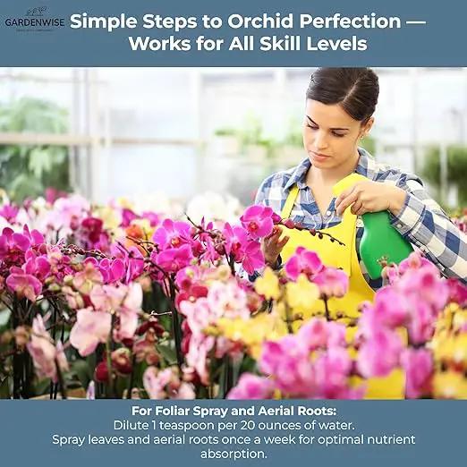 Liquid Orchid Fertilizer Concentrate 3-1-2 with Micronutrients Orchid Care Made Easy (32 OZ) by GreenHaven Gardens