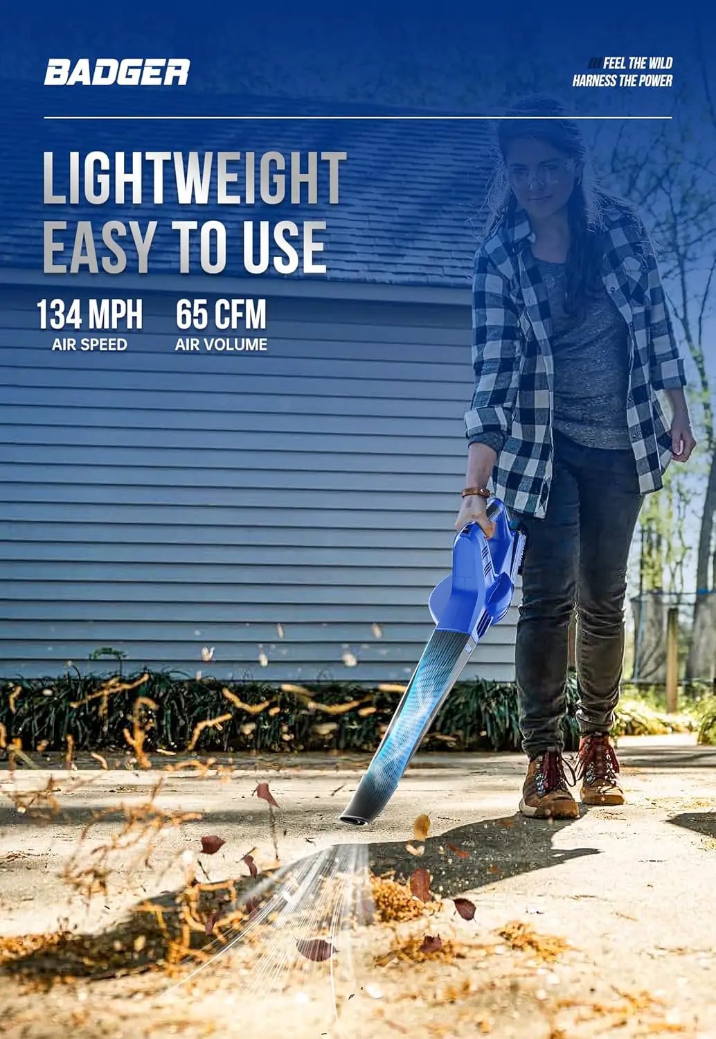 WILD BADGER POWER 20V Weed Wacker & Leaf Blower, Electric with 2 * 2Ah Battery & Charger, String Trimmer, Lightweight, Adjustable Telescopic Shaft, Easy to Use by GreenHaven Gardens
