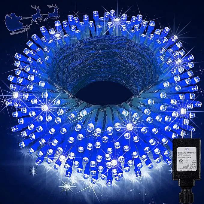 KNONEW 197FT 500 LED Christmas Lights Outdoor String Lights 8 Modes & Memory Fairy Light Plug in Waterproof LED String Lights for Xmas Yard Tree Wedding Party Holiday Decorations (Blue) by GreenHaven Gardens