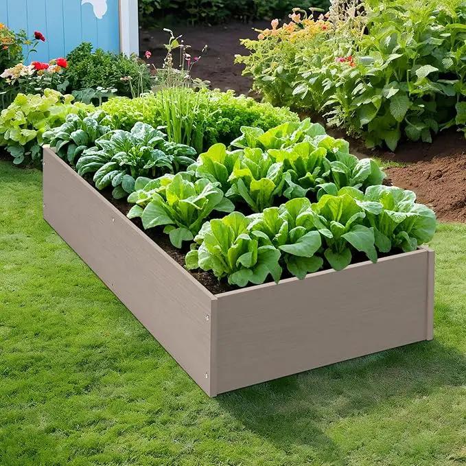 HDPE Raised Garden Bed 47.24 * 24.4 * 9.65 in,Vegetable Planter Bed Outdoor,Elevated Horticulture Planter Bed,Waterproof,Rot-Resistant and Non-Cracking Above Ground Garden Bed(Light Brown) by GreenHaven Gardens