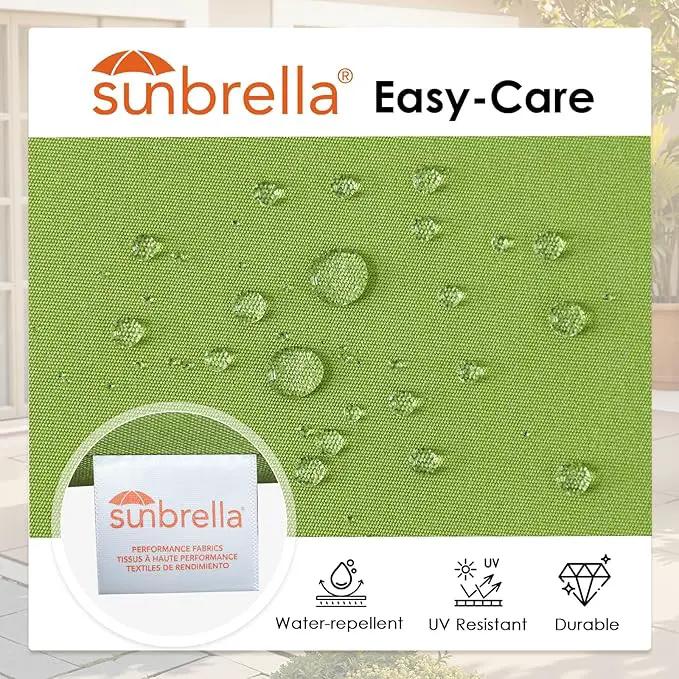 Outdoor Sunbrella Square Corner Seat Cushion, 18.5"x16"x3", Set of 4, Non Slip Seat Cushion Pads with Removable Cover for Patio Furniture, Garden Yard Lawn, Canvas Ginkgo by GreenHaven Gardens
