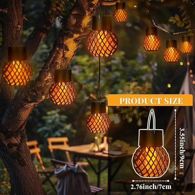GIGALUMI 8 Pack Solar Lanterns for Outside,Solar Hanging Lights Outdoor Waterproof with Flickering Flame,Solar Powered Outdoor Lights Garden Decor for Yard,Patio,Tree,Camping,Festival Decoration by GreenHaven Gardens
