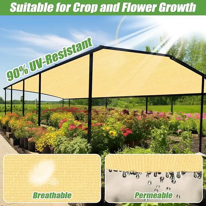 Outdoor 90% Sun Shade Cloth with Grommets, 11 X 13 FT Pergola Shade Cover for Garden Patio Carport Kennel Swimming Pool, Sand (We Make Custom Size) by GreenHaven Gardens