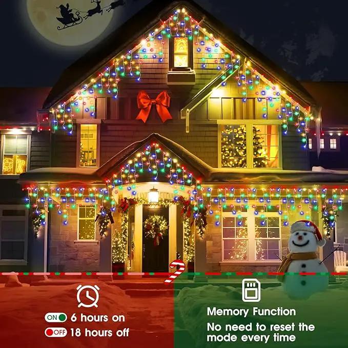 Hezbjiti 2Pack Total 800LED Icicle Lights 32.8FT Christmas Lights String Lights Outdoor Decoration 8 Modes 75 Drops Fairy Lights for Eaves Party Yard Garden Xmas Decor by GreenHaven Gardens
