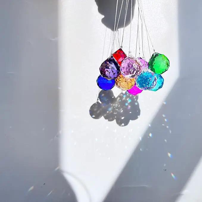 H&D 20mm Multi-Color Crystal Ball Prism Feng Shui Faceted Decorating,Pack of 12 by GreenHaven Gardens