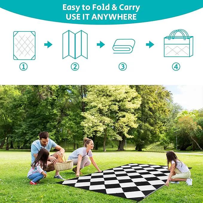 HEBE Outdoor Rug Waterproof 6x9, Reversible Plastic Straw Rug RV Camping Rug, Indoor Outdoor Patio Mat Clearance, Outside Carpet for Porch,Deck,Camper,Balcony,Backyard,Picnic by GreenHaven Gardens