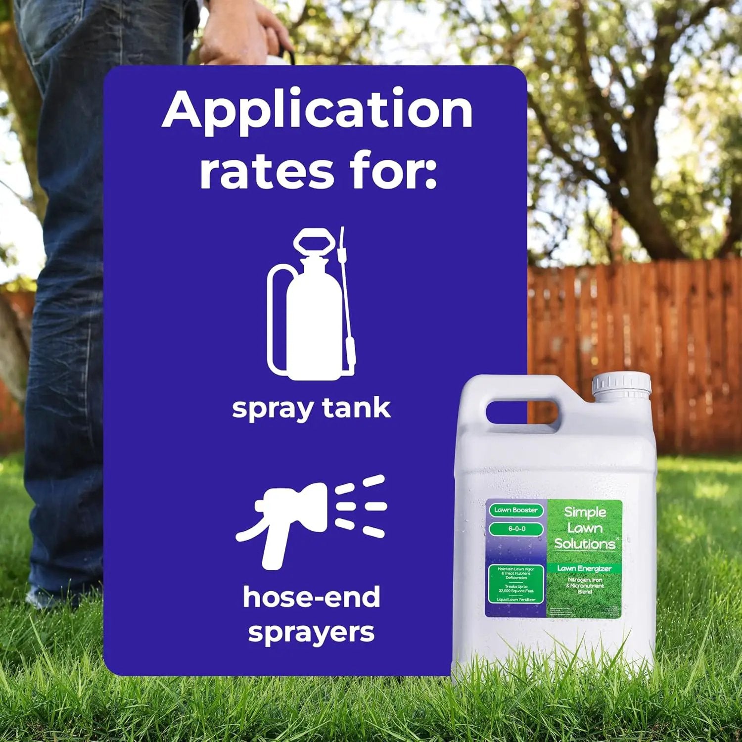 Commercial Grade Lawn Energizer- Grass Micronutrient Booster with Iron and Nitrogen- Liquid Turf Spray Concentrated Fertilizer- Any Grass Type, All Year- Simple Lawn Solutions (2.5 Gallons) by GreenHaven Gardens