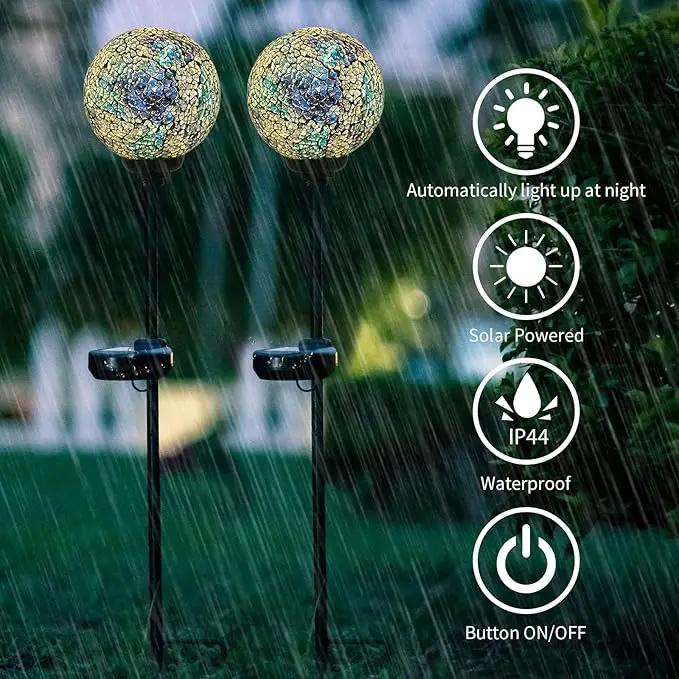 VCUTEKA Mosaic Solar Light, Solar Garden Decorative Lights Outdoor Waterproof LED Pathway Stake Light for Landscape Patio Yard Deck Walkway Decoration, 2 Pack by GreenHaven Gardens