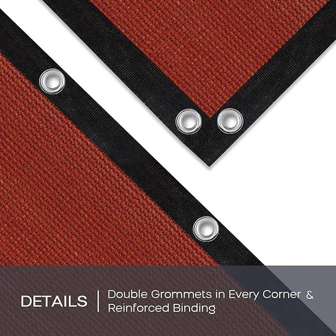 VICLLAX Shade Fabric Sun Shade Cloth with Every 2 FT Grommets for Patio Garden Pergola Cover Canopy 20x20 FT, Rust Red by GreenHaven Gardens
