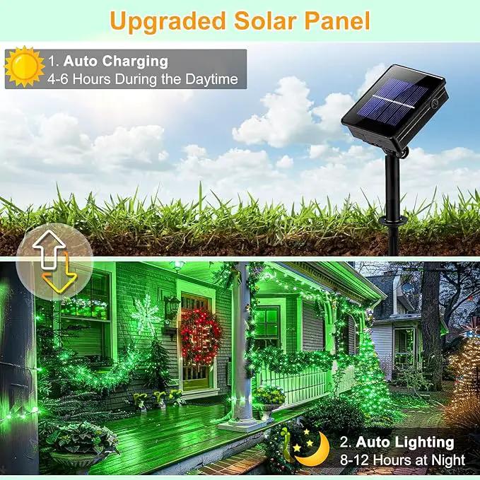 2 Pack Solar String Lights for Outside, Each 79Ft 240 LED Solar Lights Outdoor, 8 Modes Waterproof Solar Powered Fairy Twinkle Light for Backyard Patio Tree Party Garden Decoration, Green by GreenHaven Gardens
