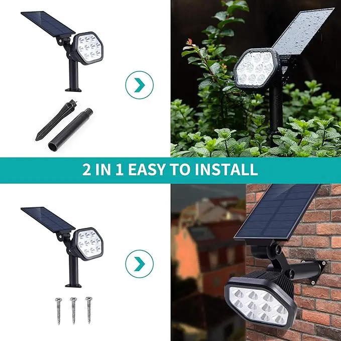 Nekteck Solar Lights Outdoor,10 LED Landscape Spotlights Powered Wall Lights 2-in-1 Wireless Adjustable Security Decoration Lighting for Yard Garden Walkway Porch Pool Driveway (6 Pack, Warm White) by GreenHaven Gardens