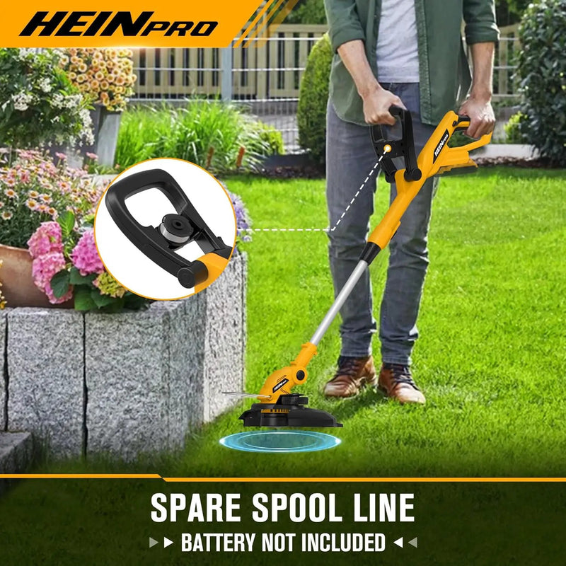 Cordless String Trimmer Compatible with Dewalt 20V Battery, 12-Inch Weed Wacker Cordless Auto Line Feed,Electric Weed Eater Battery Powered Grass Trimmer w/2 Line Spools(Tool Only) by GreenHaven Gardens
