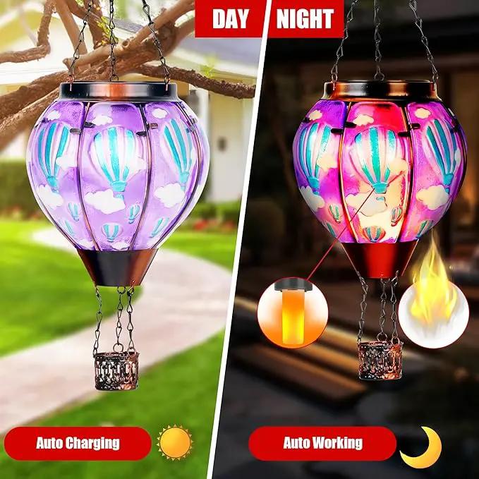 Solar Lantern Outdoor Waterproof, Hanging Lantern for Backyard Porch Patio Lawn Pathway Decor, Yard Decorations, Hot Air Balloon Garden Gifts by GreenHaven Gardens