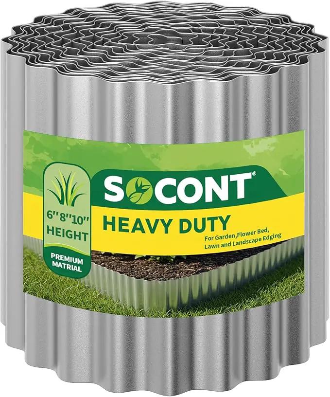 Corrugated Metal Garden Edging, 10"×20Ft Durable Landscape Border for Garden, Lawn, Flower Beds and Paver Edging (Silver) by GreenHaven Gardens