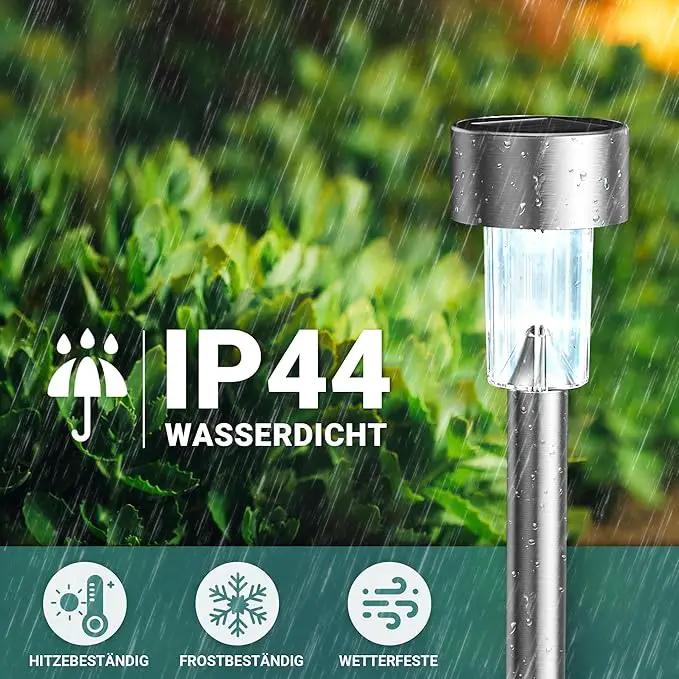 GIGALUMI Solar Lights Outdoor Waterproof, 12 Pack, Stainless Steel LED Solar Garden Lights for Patio, Lawn, Yard and Landscape, Cold White by GreenHaven Gardens