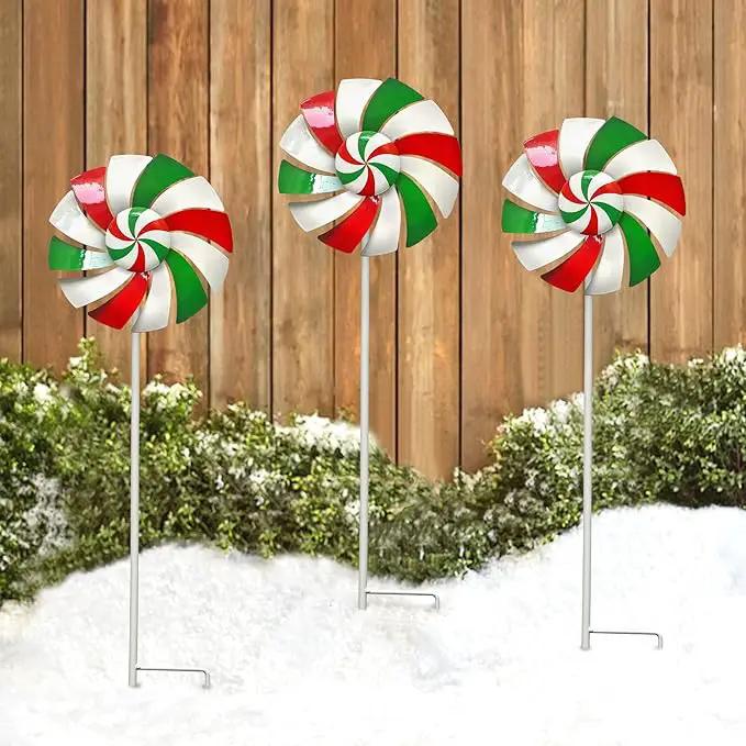 Windmill Decoration，Outdoor Metal Stakes, Wind Catcher Spinner Garden Stakes, Outdoor Wind Spinners, Yard Patio Decoration, Set of 3 by GreenHaven Gardens