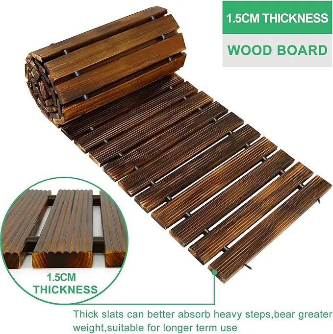 RELIANCER 12' Wooden Garden Pathway,Outdoor Roll Out Cedar Straight Walkway,Patio Path Decorative Garden Boardwalk Walkways,Weather-Resistant Roll Up Beach Wood Road Floor,Wedding Party Pathwaysc by GreenHaven Gardens