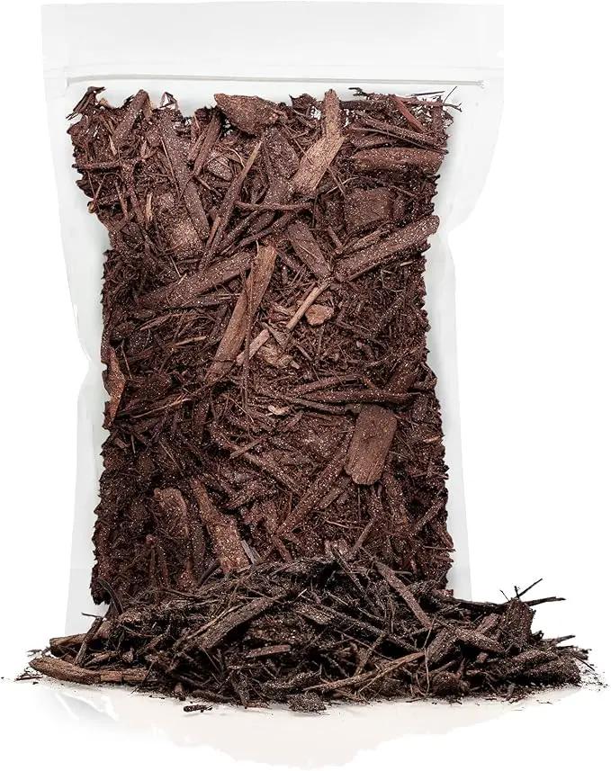 Brown Mulch - Protect Your Plants with a Sustainable Ground Cover - 4 QUARTS by GreenHaven Gardens
