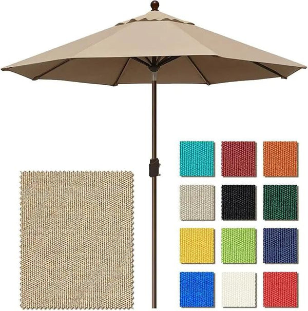 EliteShade USA 10-Year-Non-Fading 9Ft Market Umbrella Patio Umbrella Outdoor Table Umbrella with Ventilation, Heather Beige