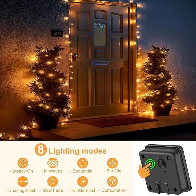 2 Pack Solar String Lights for Outside, Each 40Ft 120 LED Solar Lights Outdoor, 8 Modes Waterproof Solar Powered Twinkle Light for Backyard Patio Tree Party Garden Wedding Decoration, Warm White by GreenHaven Gardens