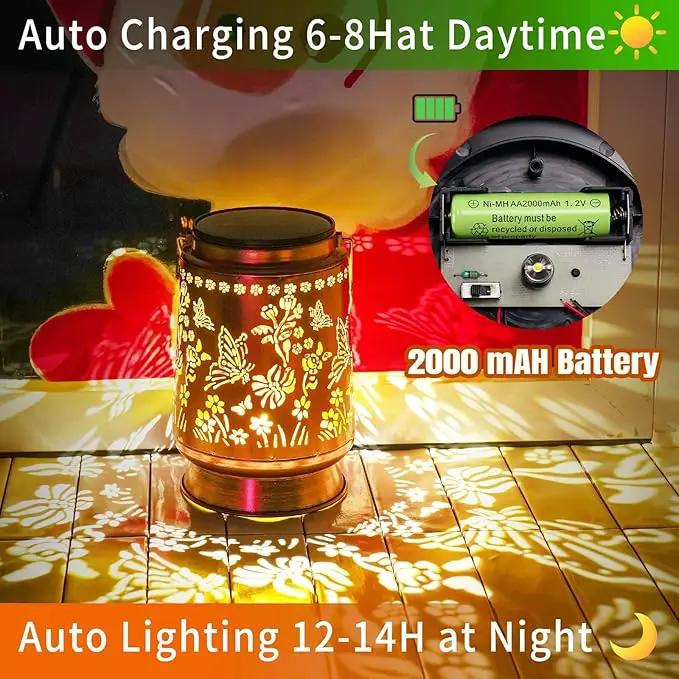 Large Solar Lanterns Outdoor Waterproof Butterfly Birthday Gifts for Women Men, Metal Hanging Solar Lantern Lamp for Yard, Lawn, Patio, Backyard, Garden Decor Outside by GreenHaven Gardens
