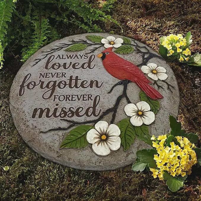 Cardinal Memorial Stones, Garden Memorial Stones for Loved Ones, Garden Stones in Memory of Loved Ones, Sympathy Gifts, Memorial Gifts Loss of Mother, Father TNS5 by GreenHaven Gardens