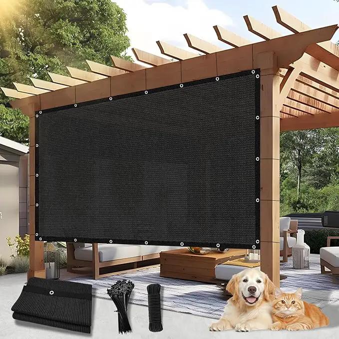 Outdoor 90% Sun Shade Cloth with Grommets, 16 X 21 FT Pergola Shade Cover for Garden Patio Carport Kennel Swimming Pool, Black (We Make Custom Size) by GreenHaven Gardens