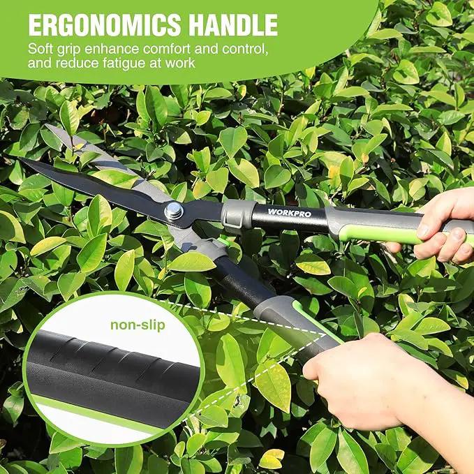 WORKPRO Garden Hedge Shears, 23" Manual Hedge Clippers, Professional Bush Cutter, Gardening Pruners Scissors, Hedge Trimmers, Shears Gardening Tools for Pruning Borders & Shrubs by GreenHaven Gardens
