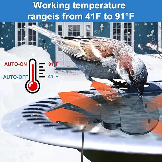 Bird Bath Heater,Pond Heater 500W,Full-Covered Aluminum Bird Bath Heater for Outdoors in Winter,Stock Tank Heater with Thermostatically Controlled,Chicken Water Heater-Deicer,livestock water heater by GreenHaven Gardens