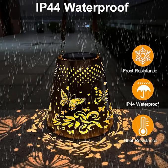 Hanging Solar Lanterns Outdoor Waterproof Butterfly Solar Lights Metal Outdoor Decor, LED Decorative Solar Garden Lights for Garden, Backyard, Tree, Porch(1 Pack) by GreenHaven Gardens