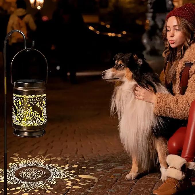 KY&BOSAM Pet Dog Memorial Solar Lights Outdoor Garden Decor Solar Lanterns Outdoor Waterproof Metal Light Memorial Gift, Pet Loss, Pet Sympathy, Thoughtful Dogs and Cats Remembrance, Bereavement Gift by GreenHaven Gardens
