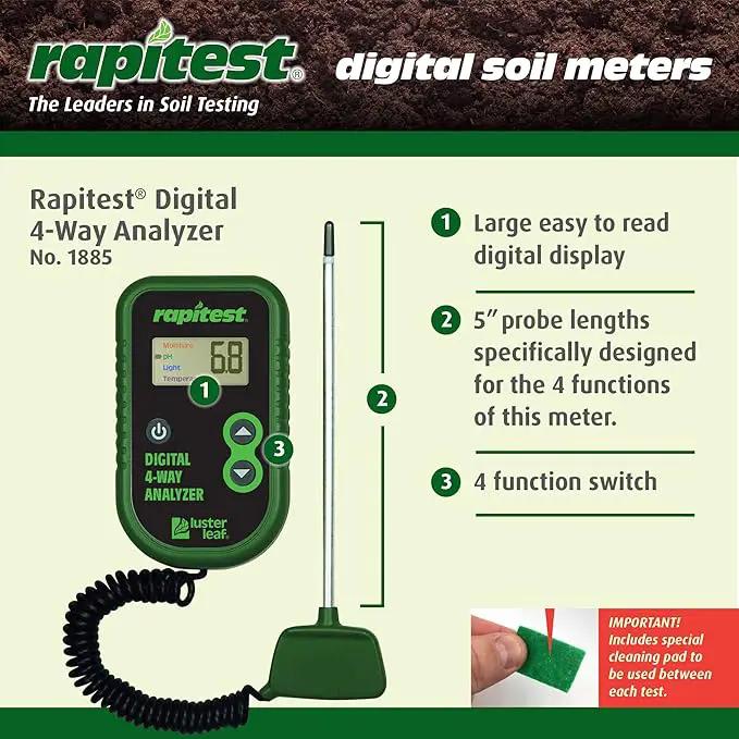Luster Leaf 1885 Digital 4-Way Analyzer by GreenHaven Gardens